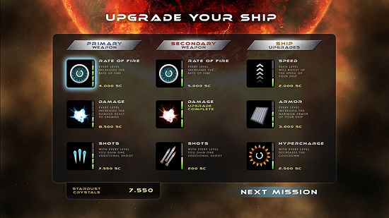 Upgrade Screen in Black Hole